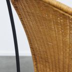 Leuke Set Van 4 Vintage Design Eetkamerstoelen Van Frederick Weinberg Van Gietijzer En Riet thumbnail 4