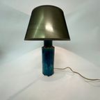Mid Century Design Table Lamp Blue Ceramic , 1970’S thumbnail 7