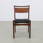 4x Vintage Eetkamerstoel Teak, 1960s Nieuw Bekleed thumbnail 10