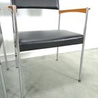 Stoelen Ddr Met Chromen Onderstel En Zwarte Bekleding, Eetkamer thumbnail 9