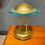 Spage Age Herda Table Lamp With Messing And Glass thumbnail 9
