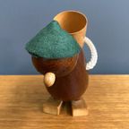 Danish Teak Figurine Of Man With Basket 1960S thumbnail 6