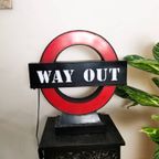 Retro Lamp Verlicht Bord Lichtbak ''Way Out & Welcome'' Yvonne Kwakkel thumbnail 2