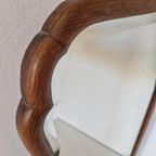 Antieke Spiegel Facet Geslepen Rand Wandspiegel Houten thumbnail 3