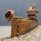 Groot Oud Volkskunst Stoom Schip thumbnail 7