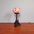 Art Deco Tafellamp Van Smeedijzer En Veelkleurige Opaline, 1920 thumbnail 8
