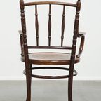 Prachtige Antieke Houten Design Stoel Van Mundus Voor Thonet Met Armleuningen thumbnail 4
