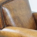 Comfortabele, Karaktervolle Fauteuil/armchair Gemaakt Van Schapenleer Met Een Leuk Design thumbnail 13