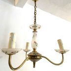 Brocante Hanglamp Opaalglas Bloem thumbnail 2