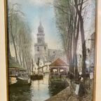 Originele Prent Henri Cassiers, Stadsaanzicht Gouda. thumbnail 2