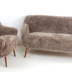 Vintage Bankstel Bruin Teddy | Bankje En Fauteuil Cocktail thumbnail 8