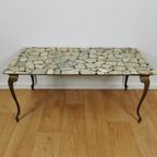 Vintage Hollywood Regency Salontafel Met Marmer Blad. 505 thumbnail 4