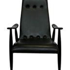 Vintage Fauteuil Jaren 60 Zwart Louis Van Teeffelen Stijl thumbnail 15