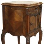 Antieke Gebombeerde Nachtkast Marmer Louis Xv Eind 19De Eeuw thumbnail 4