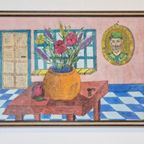 Vintage Pentekening Rien Van Kol Modern Ingelijst Schilderij thumbnail 3