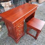 Klassieke Mahonie, Houten Kaptafel, Bureau, Schrijftafel Met thumbnail 4