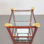 Vintage Bijzettafel Messing Italy Rek Regency '70 Side Table thumbnail 3