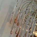 Xl Vintage Roze Murano Kristallen Kroonluchter Hanglamp thumbnail 5