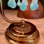 2 Beschikbaar Vintage Murano Opaline Blauwe Tafellampje thumbnail 2