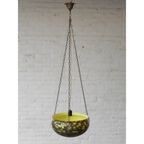 Vintage Hanglamp Met Grote Glazen Schaal Aan Kettingen thumbnail 2