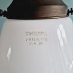 Philips Art Deco-Hanglamp In Witte Opaline, 1930 thumbnail 6