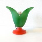 Vintage Van De Heg Tafellamp Glas Lamp Jaren 80 Tulp thumbnail 3