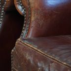 Karaktervolle Set Van 2 Vintage Schapenleren Armchairs Met Warme Kleuren En Een Mooi Patina thumbnail 17