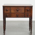 Prachtige Antieke Engelse Lowboy/ Side Table Uit Vroeg 19e Eeuw thumbnail 9