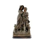 Terracotta Sculptuur Jong Koppel Antiek Romantisch Beeld Terre Cuite Aardewerk 35Cm thumbnail 5