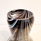 Zwart Witte Vintage Glazen Vaas Moretti Stijl Dorotheenhütte thumbnail 3