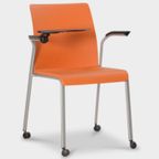 Steelcase Conferentiestoel, Oranje, 4-Poot Verrijdbaar Onderstel thumbnail 2