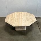 Vintage Achthoekige Travertin Salontafel, 1970’s thumbnail 9