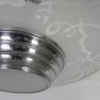 Art Deco Hanglamp Met Glazen Schijf, Jaren 30 thumbnail 15