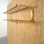 Goudkleurige Wandplank Wandrek Uit Zweden Met Teakhout Nr.5 thumbnail 6