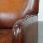 Karaktervolle Set Van 2 Schapenleren Fauteuils/ Armchairs Met Een Mooi Patina En Warme Kleuren thumbnail 15