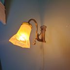 Art Nouveau Bronzen Wandlamp, Jaren 1900 thumbnail 14