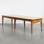 Zeer Grote En Karaktervolle Antieke Eikenhouten Xxl Eettafel Voor 8 Tot 10 Personen thumbnail 2