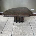Vintage Brutalist Natuurstenen Fossiele Salontafel thumbnail 2
