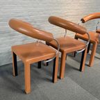 Set Van 4 Lederen Arcosa Stoelen Door Paola Piva thumbnail 3