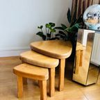 Set Van 3 Vintage Houten Nesting Tables thumbnail 2
