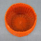 Xxl Oranje Rotan Mand. Vintage Ronde Rieten Opbergmand Etc. thumbnail 6