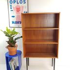 Vintage Deens Boekenkastje Teak Fineer Zwarte Pootjes thumbnail 3