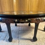 Chinese Salontafel Met Hout Snijwerk (Inclusief 6 Krukken) thumbnail 12