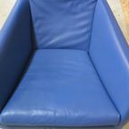 Zganieuw! Blauwe Leren Label Don Fauteuil + Evt Hocker! thumbnail 11