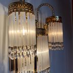 Vintage Art Deco Stijl Wandlamp Opaline Staafjes Italiaans thumbnail 9