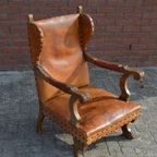 Antieke Oorfauteuil Klauwpoten thumbnail 2