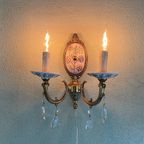 Stijlvolle Italiaanse Wandlamp Met Bloemen Versierde Porselein thumbnail 4