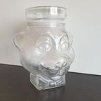 Vintage Glazen Berenkop Snoep Pot Uit Frankrijk thumbnail 2