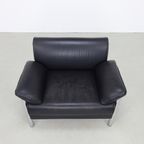 Postmoderne Fauteuil In Chroom & Leer, 1980S thumbnail 4