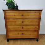 Antieke Vintage Notenhouten Ladekast Wandkast Dressoir thumbnail 2